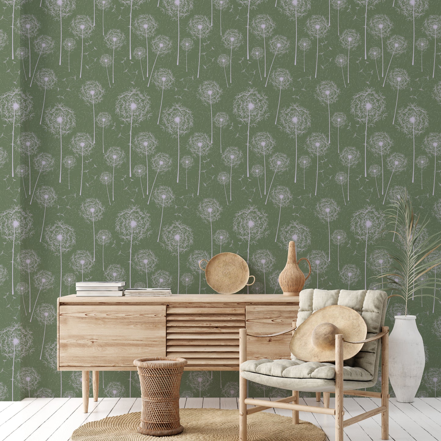 Dandelions Pastel Green