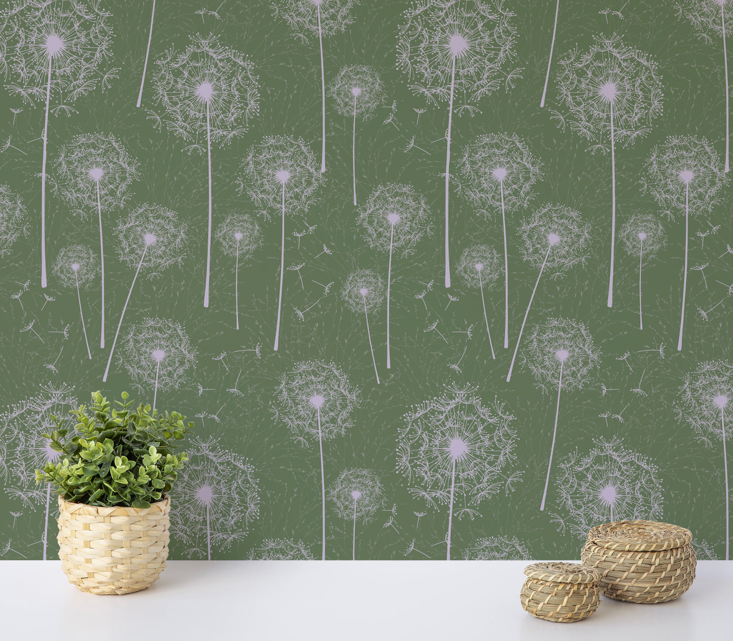 Dandelions Pastel Green