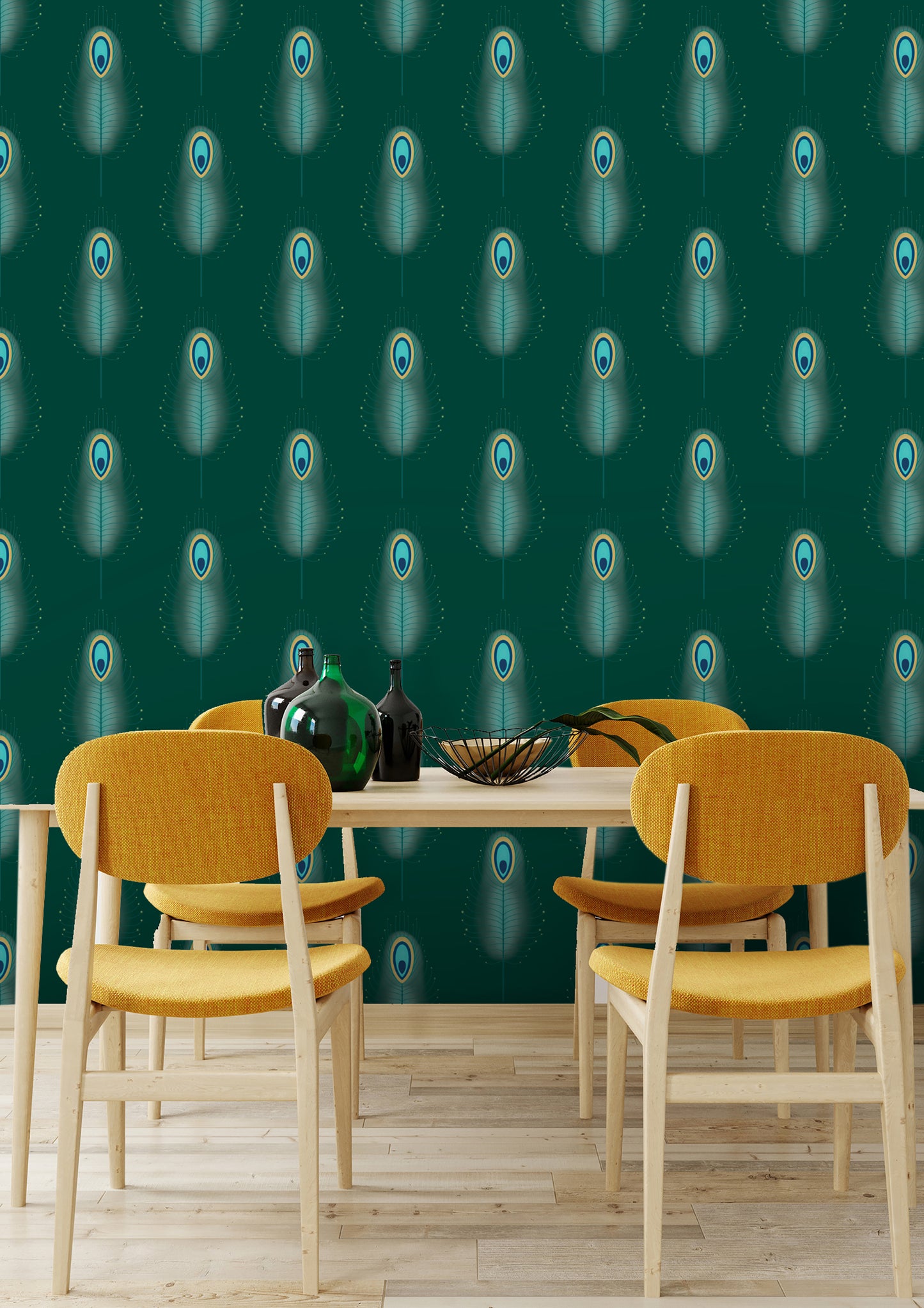 Feathers Emerald Green
